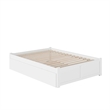 Bowery Hill Solid Wood Platform Full Panel Bed with Trundle in White