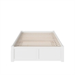 Bowery Hill Solid Wood Platform Full Panel Bed with Trundle in White