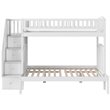 Bowery Hill Solid Wood Staircase Bunk Twin Over Full in White