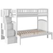 Bowery Hill Solid Wood Staircase Bunk Twin Over Full in White