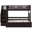 Bowery Hill Traditional Wood Staircase Storage Bunk Twin Over Full in Espresso