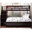 Bowery Hill Traditional Wood Staircase Storage Bunk Twin Over Full in Espresso