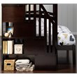 Bowery Hill Traditional Wood Staircase Storage Bunk Twin Over Full in Espresso