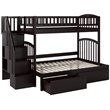 Bowery Hill Traditional Wood Staircase Storage Bunk Twin Over Full in Espresso