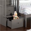 Bowery Hill Solid Wood Staircase Storage Bunk Twin Over Full in Gray