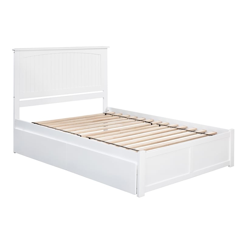 Bowery Hill Farmhouse Solid Wood Storage Platform King Bed in White
