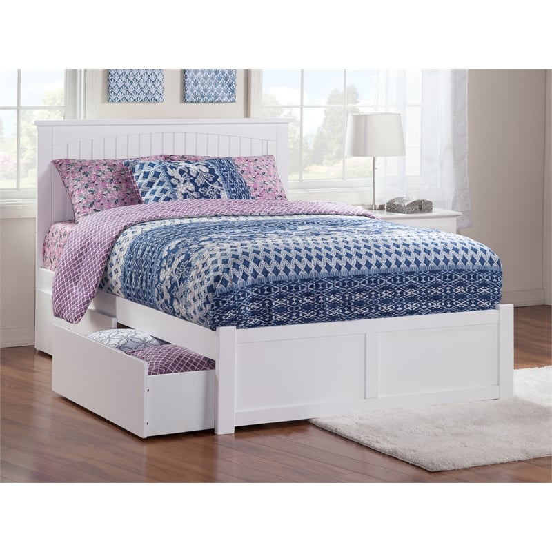 Bowery Hill Farmhouse Solid Wood Storage Platform King Bed in White