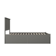 Bowery Hill  Madison Queen Wood Platform Bed and Storage Drawers in Grey