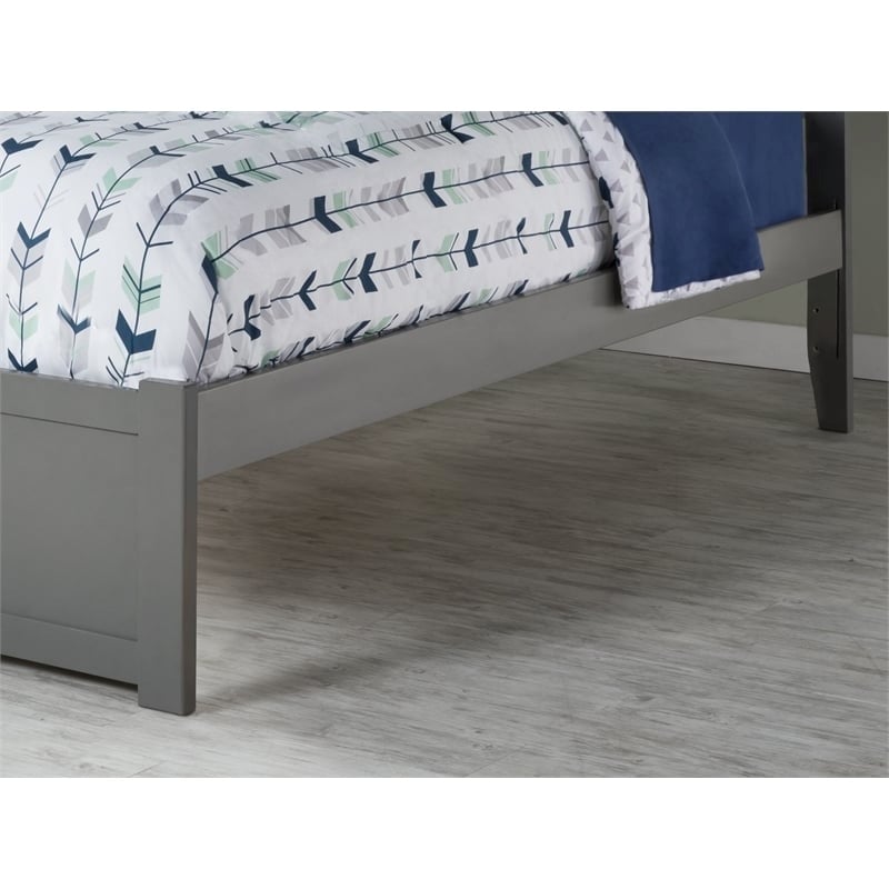 Bowery Hill Farmhouse Solid Wood Bookcase Full Bed with Twin Trundle in Gray