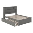 Bowery Hill Farmhouse Solid Wood Bookcase Full Bed with Twin Trundle in Gray