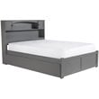 Bowery Hill Farmhouse Solid Wood Bookcase Full Bed with Twin Trundle in Gray