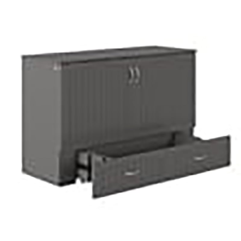 Bowery Hill Traditional Solid Wood Bed Chest with USB Charging Station in Gray