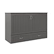 Bowery Hill Traditional Solid Wood Bed Chest with USB Charging Station in Gray