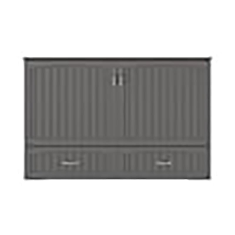 Bowery Hill Traditional Solid Wood Bed Chest with USB Charging Station in Gray