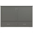 Bowery Hill Traditional Solid Wood Murphy Queen Size Bed Chest in Gray
