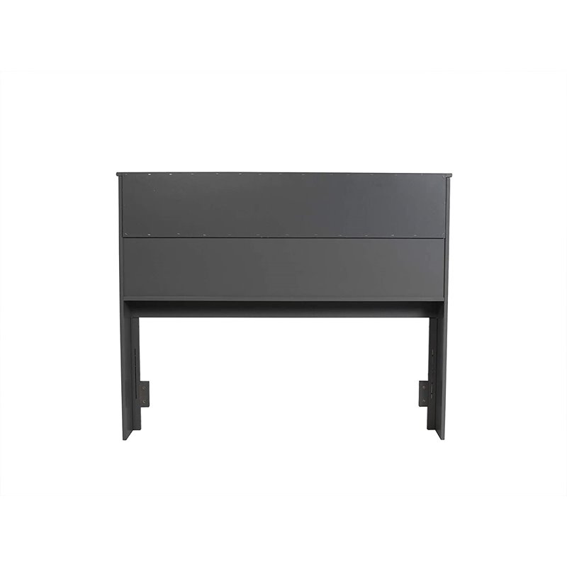 Bowery Hill Farmhouse Solid Wood Bookcase Full Headboard in Gray