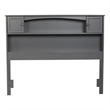 Bowery Hill Farmhouse Solid Wood Bookcase Full Headboard in Gray