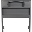 Bowery Hill Farmhouse Solid Wood Bookcase Twin Headboard in Gray