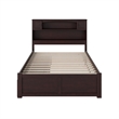 Bowery Hill Solid Wood Bookcase Storage Full Bed in Gray