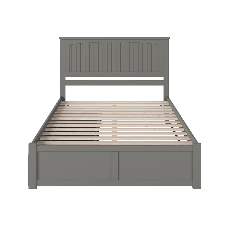 Bowery Hill Solid Wood Storage Platform King Bed in Gray