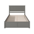 Bowery Hill Traditional Solid Wood Storage Platform Queen Bed in Gray