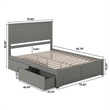 Bowery Hill Traditional Solid Wood Storage Platform Queen Bed in Gray