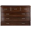Bowery Hill Queen Traditional Solid Wood Murphy Bed Chest w/ Mattress in Walnut