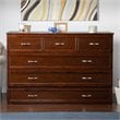 Bowery Hill Queen Traditional Solid Wood Murphy Bed Chest w/ Mattress in Walnut