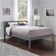 Bowery Hill Modern Wood Queen Platform Bed with Attachable USB Charger in Gray