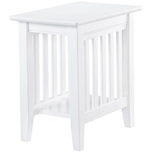 Bowery Hill 14&quot Solid Wood End Table with Sturdy Legs in White