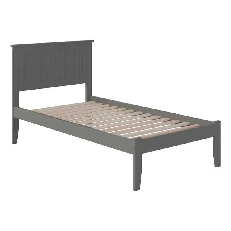 Bowery Hill Modern Wood Twin Platform Bed with Attachable USB in Gray