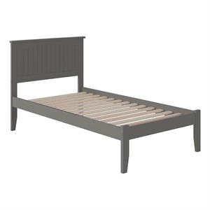 Bowery Hill Modern Wood Twin Platform Bed with Attachable USB in Gray