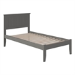 Bowery Hill Modern Wood Twin Platform Bed with Attachable USB in Gray