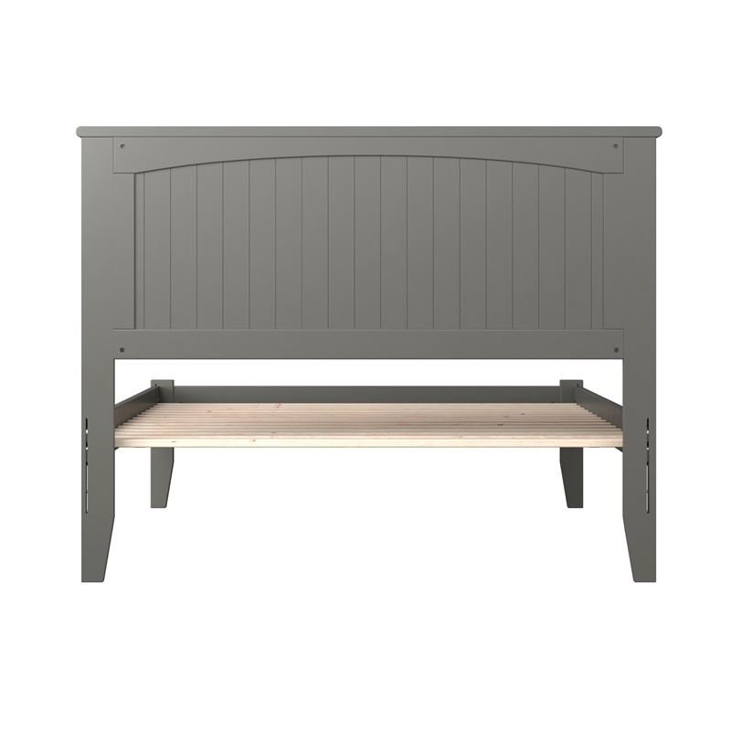 Bowery Hill Modern Wood Full Platform Bed with Attachable USB in Gray
