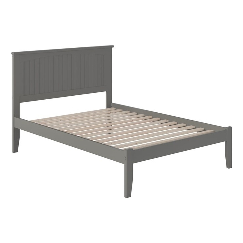 Bowery Hill Modern Wood Full Platform Bed with Attachable USB in Gray