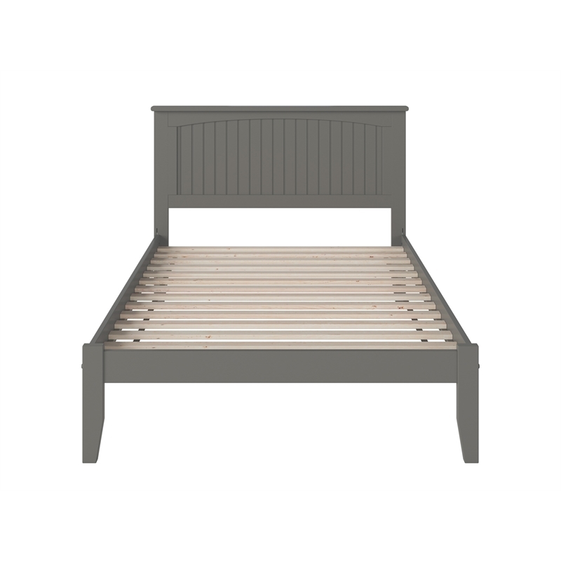 Bowery Hill Modern Wood Full Platform Bed with Attachable USB in Gray