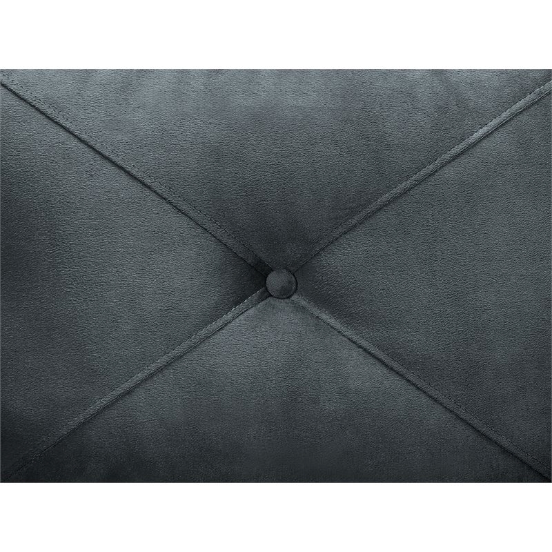 Bowery Hill Rolled Arm Contemporary Microfiber & Wood Loveseat in Dark Gray