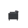 Bowery Hill Rolled Arm Contemporary Microfiber & Wood Sofa in Dark Gray
