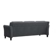 Bowery Hill Rolled Arm Contemporary Microfiber & Wood Sofa in Dark Gray