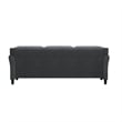 Bowery Hill Rolled Arm Contemporary Microfiber & Wood Sofa in Dark Gray