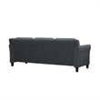 Bowery Hill Rolled Arm Contemporary Microfiber & Wood Sofa in Dark Gray
