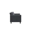 Bowery Hill Rolled Arm Contemporary Microfiber & Wood Sofa in Dark Gray