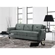 Bowery Hill Rolled Arm Contemporary Microfiber & Wood Sofa in Dark Gray
