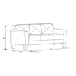 Bowery Hill Rolled Arm Contemporary Microfiber & Wood Sofa in Dark Gray