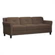 Bowery Hill Cushion Back Transitional Polyester Microfiber Sofa in Brown
