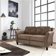 Bowery Hill Cushion Back Transitional Polyester Microfiber Loveseat in Brown
