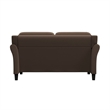 Bowery Hill Cushion Back Transitional Polyester Microfiber Loveseat in Brown