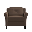 Bowery Hill Tufted Back Transitional Polyester Microfiber Chair in Brown