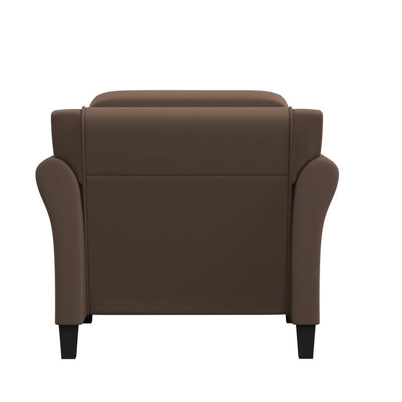 Bowery Hill Tufted Back Transitional Polyester Microfiber Chair in Brown
