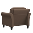 Bowery Hill Tufted Back Transitional Polyester Microfiber Chair in Brown